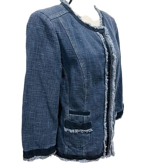 Schneiders Salzburg Designer Chambray Jean Blazer jacket Size 8 - Picture 3 of 6